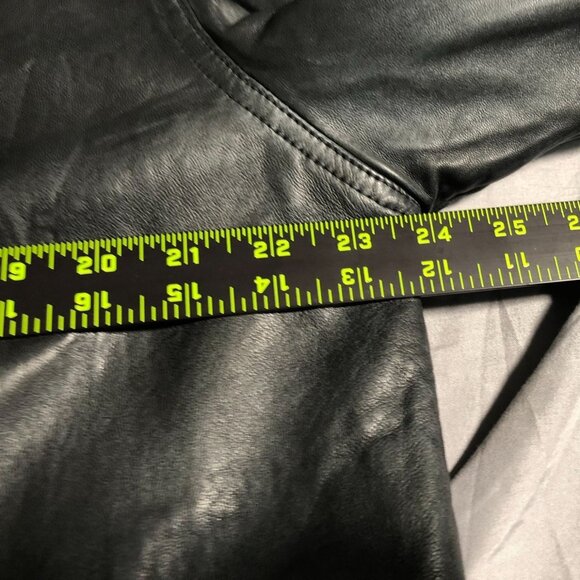 Banana Republic Mens Moto Leather Jacket Medium Black Quilted Button Up Collared - Picture 4 of 16